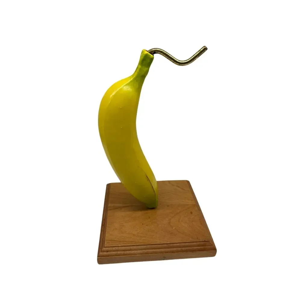 Vintage Levitating Bananas Banana Holder Bazillion Products Wood Base Novelty